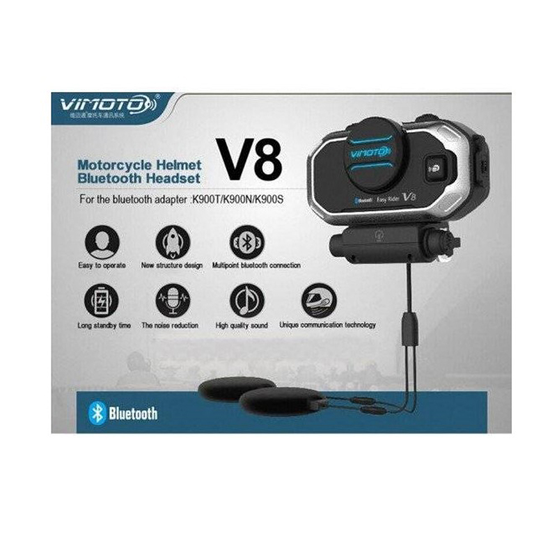 Ενδοεπικοινωνία Bluetooth Κράνους Μηχανής VIMOTO V8 850mAh